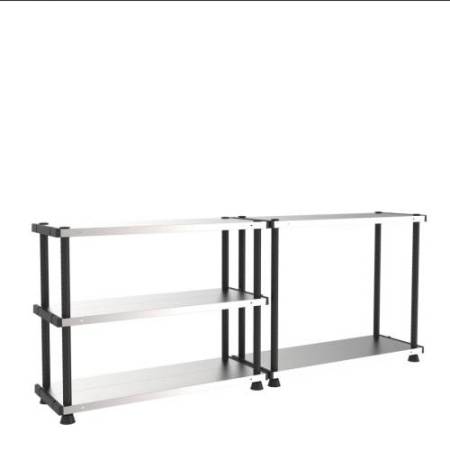 Scaffale - 5 ripiani - 119 x 45 x 185 cm - PPL /metallo - grigio/nero - Terry