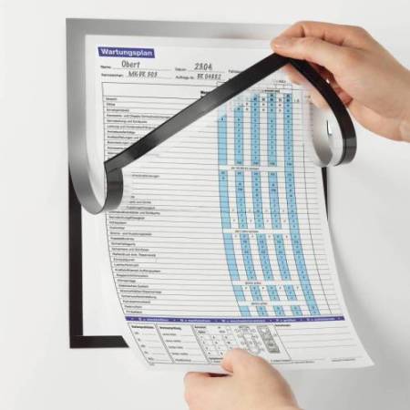 Cornice adesiva Duraframe Note - pannello magnetico - A4 (21 x 29,7 cm) - argento - Durable