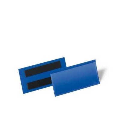 Buste identificative magnetiche - 100 x 38 mm - blu - Durable - conf. 50 pezzi