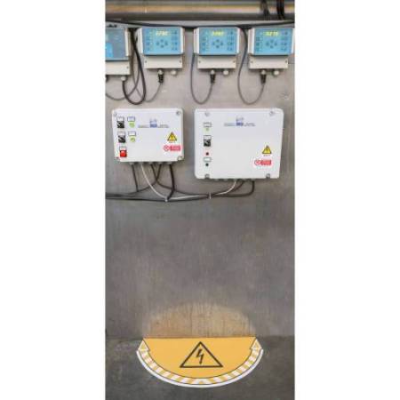 Adesivo segnalatore Take Care - da terra - "rischio elettrico - 70 x 35 cm - CEP