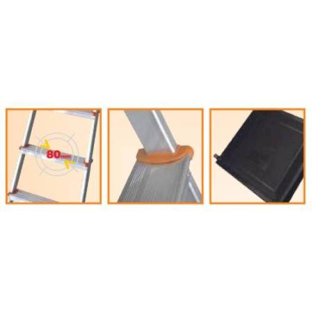 Scala domestica Stella Basic - 6 gradini - alluminio - Marchetti