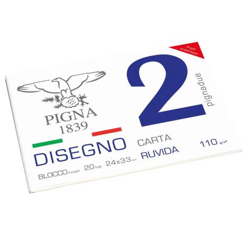 Blocco Pigna2 - 240x330mm - 4 angoli - 20fg - 110gr - ruvido - Pigna