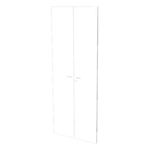 Coppia ante per libreria modulare - alta - 76 cm - melaminico - con serratura - bianco - Artexport