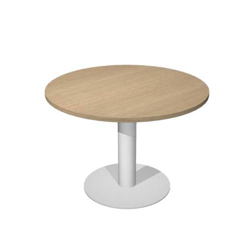 Tavolo riunione Agorà Direction - tondo - diametro 100 cm - H 73 cm - gamba metallo - rovere - Artexport