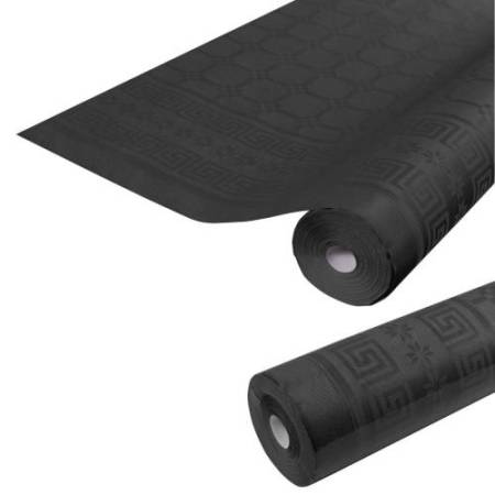 Tovaglia damascata - in rotolo - 1,18 x 25 m - carta - nero - Pro Nappe