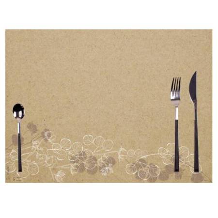 Tovaglietta monouso Floral - 30 x 40 cm - carta - avana - Pro Nappe - conf. 400 pezzi