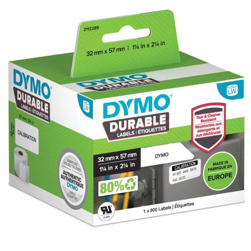 Rotolo 800 etichette LW Durable Industrial - 1933084 - 57x32 mm - carta - bianco - Dymo