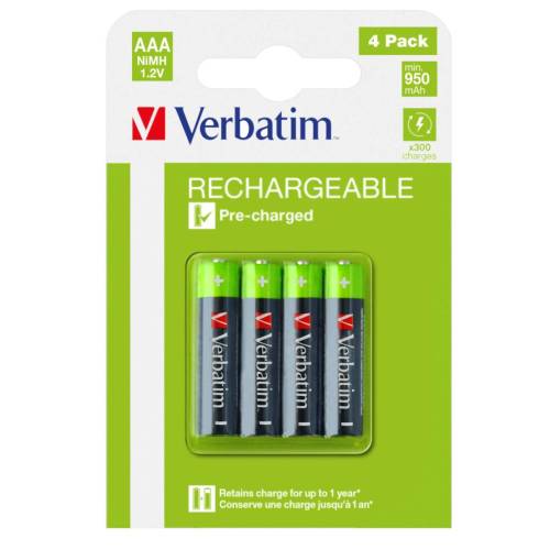 Verbatim - Scatola 4 Pile AAA Ricaricabili - 49514