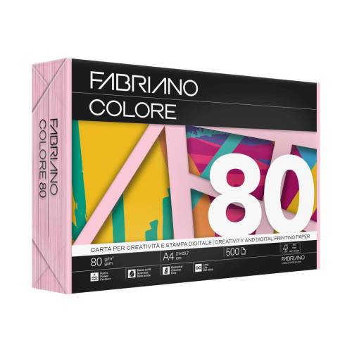 Carta Copy Tinta - A4 - 80 gr - colore tenue rosa - Fabriano - conf. 500 fogli
