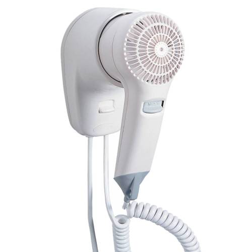 Asciugacapelli da hotel Yul Basic - aggancio frontale - 9,1x14,7x15 cm - 1200 W - 220/240 V - ABS - bianco - Medial Internationa