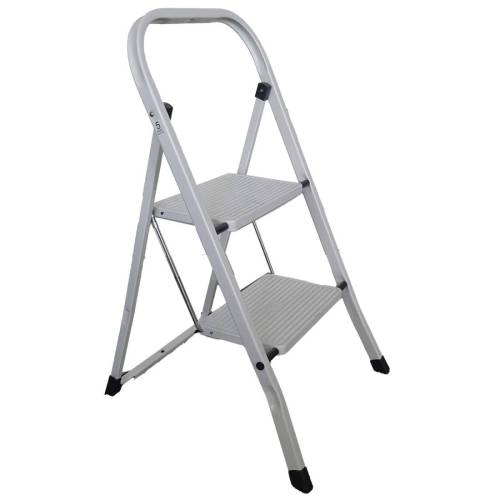 Scaletta Dalì - 2 gradini - acciaio verniciato - grigio - Marchetti
