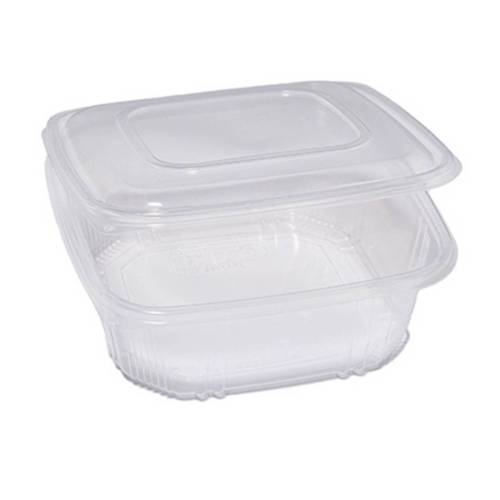Contenitori in PP - con coperchio incernierato - 21,5 x 21,5 x 6,9 cm - Cuki Professional - pack 50 pezzi