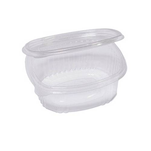 Contenitori ovali in PET - con coperchio incernierato - 14 x 11,9 x 5 cm - Cuki Professional - pack 50 pezzi